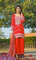 Shirt: Printed Cambric (3 meters) Dupatta: Printed Lawn (2.5 meters) Trouser: Dyed Cambric (2.5 meters)
