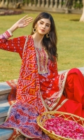 Shirt: Printed Cambric (3 meters) Dupatta: Printed Lawn (2.5 meters) Trouser: Dyed Cambric (2.5 meters)