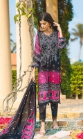 Shirt: Printed Cambric (3 meters) Dupatta: Printed Lawn (2.5 meters) Trouser: Dyed Cambric (2.5 meters)