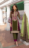 Shirt: Printed Cambric (3 meters) Dupatta: Printed Lawn Doriya (2.5 meters) Trouser: Dyed Cambric (2.5 meters)
