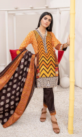 Shirt: Printed Lawn Shirt Dupatta: Printed Lawn Dupatta Trouser: Cambric Trouser