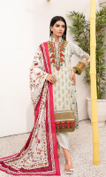 Shirt: Printed Lawn Shirt Dupatta: Printed Lawn Dupatta Trouser: Cambric Trouser