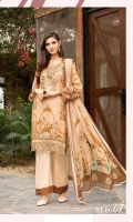 Digital Printed Embroidered Front Digital Printed Back and Sleeves Organza Embroidered Border Digital Printed Chiffon Dupatta Dyed Cambric Trouser