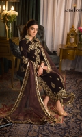 Embroidered Velvet Unstitched 3 Piece 