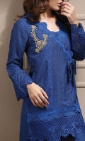 Embroidered Cotton Net Stitched 2 Piece Suit 