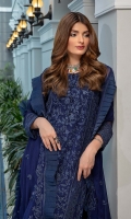 Sequins Embroidered Chiffon Front: 1yard Sequins Embroidered Chiffon Sleeves: 0.62yards Dyed Chiffon Back: 1.25yards Embroidered Chiffon Dupatta: 2.5yards Embroidered Trouser lace x 2 Dyed Raw Silk Bottom Fabric: 2.5yards Dyed Organza for Dupatta Frills: 1yards Shirt Length with Border: 44”+ Inner Fabric Included
