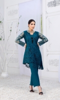 Sequins Embroidered Net Front: 0.82 Yards (Length 40”, Width 30”) Embroidered Net Back: 0.82 Yards (Length 40”, Width 30”) Sequins Embroidered Net Sleeves: 0.6 Yards Shirt Length 40”  * Inner Fabric Included