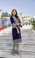 Deep Dark Purple Velvet Shirt with Jamawaar Trouser (2pcs) Embroidered Velvet Front: 1pcs Embroidered Velvet Sleeves: 0.62yards. Velvet Back: 1yard Jamawaar Trouser Fabric: 2.5yards Shirt Height: 40”+
