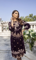 Deep Burgundy Velvet Shirt with Jamawaar Trouser (2pcs) Embroidered Velvet Front: 1pcs Embroidered Velvet Sleeves: 0.72yards. Velvet Back: 1yard Jamawaar Trouser Fabric: 2.5yards Shirt Height: 40”+