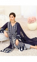 1.25M : Embroidered Self Designed Lawn Front 2M : Self Designed Lawn For Front & Sleeves 1M : Embroidered Border for Sleeves 2.5M : Embroidered Crinkle Chiffon Dupatta 2.5M : Printed Cotton Trouser