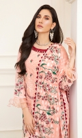 1M : Embroidered Net Lawn Front 1M : Embroidered Front Border 20 INCHES Net Lawn Side Panels 1M : Embroidered Net Lawn Sleeves 1.25M : Net Lawn Back 2.5M : Embroidered Silver Jacquard Lawn Dupatta 2.5M : Dyed Cotton Trouser