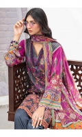 • Embroidered and Digital Printed Lawn Front • Digital Printed Lawn Back and Sleeves • Digital Printed Crinkle Bamber • Chiffon Dupatta • Dyed Cotton Trouser