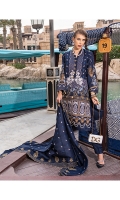 1.25m : Dyed Embroidered Front 0.75m : Dyed Embroidered Sleeves 1.25m : Dyed Embroidered Back 2.5 m : Dyed Trouser 2.25 m : Dyed Embroidered Shawl