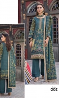 • 3M Digital Printed Royal Khaddar Shirt • 2.5M Digital Printed Royal Khaddar Dupatta • 2.5M Dyed Royal Khaddar Trouser