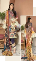 Embroidered Lawn Collection Embroidered Chiffon Dupatta Plain Trouser