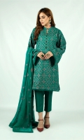 Shirt: Embroidered Lawn - 2.5 Meter Dupatta: Embroidered Chiffon - 2.5 Meter Shalwar: Plain Cambric - 2.5 Meter