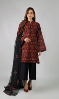 Shirt: Embroidered Lawn - 2.5 Meter Dupatta: Embroidered Chiffon - 2.5 Meter Shalwar: Plain Cambric - 2.5 Meter