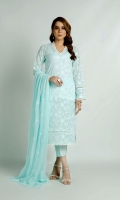 Shirt: Embroidered Lawn - 2.5 Meter Dupatta: Embroidered Chiffon - 2.5 Meter Shalwar: Plain Cambric - 2.5 Meter