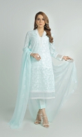 Shirt: Embroidered Lawn - 2.5 Meter Dupatta: Embroidered Chiffon - 2.5 Meter Shalwar: Plain Cambric - 2.5 Meter