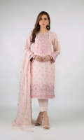 Shirt: Embroidered Lawn - 1 Meter Back: Embroidered Lawn - 1.5 Meter Dupatta: Embroidered Chiffon - 2.5 Meter Shalwar: Plain Cambric - 2.5 Meter