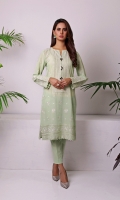 Shirt: Embroidered Swiss Lawn - 1 Meter Back: Embroidered Swiss Lawn - 1.5 Meter Dupatta: Chiffon - 2.5 Meter Shalwar: Plain Cambric - 2.5 Meter