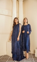 Embroidered Front (1 Yard) Plain Back (1 Yard) Embroidered Sleeves (0.72 Yards) Embroidered Sleeves Patch (1.10 Yards) Embroidered Front and Back Patch (2 Yards) Embroidered Net Dupatta Borders (2) (1.25 Yards Each) Embroidered Net Dupatta (3 Yards) Embroidered Trousers Patch (1.10 Yards) Dyed Silk Troutsers (2.50 Yards)