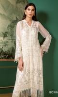 Embroidered Front Embroidered Back Plain Side Panel Embroidered Sleeves Embroidered Sleeves Patch Embroidered Front and Back Patch Embroidered Net Dupatta Embroidered Trousers Patch Silk Trousers