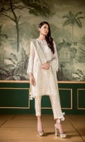 Embroidered Front Embroidered Side Panel Plain Back Embroidered Sleeves Embroidered Sleeves Patch Embroidered Front and Back Patch Embroidered Net Dupatta Jamawar Trousers