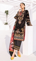 Embroidered Lawn Front Digital Printed Lawn Back Embroidered Lawn Sleeves Embroidered Sleeves Patch Embroidered Neckline Patch Embroidered Front Patch Embroidered Trousers Patch Digital Printed Chiffon Dupatta Dyed Cambric Lawn Trouser