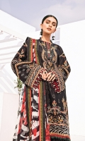 Embroidered Lawn Front Digital Printed Lawn Back Embroidered Lawn Sleeves Embroidered Sleeves Patch Embroidered Neckline Patch Embroidered Front Patch Embroidered Trousers Patch Digital Printed Chiffon Dupatta Dyed Cambric Lawn Trouser