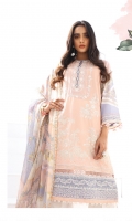Embroidered Lawn Front Digital Printed Lawn Back+Sleeves Embroidered Sleeves Patch Embroidered Front Patch Digital Printed Chiffon Dupatta Embroidered Cambric Lawn Trouser