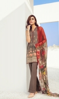 Embroidered Front Patch Digital Printed Lawn Shirt  Digital Printed Chiffon Dupatta Cambric Lawn Trousers