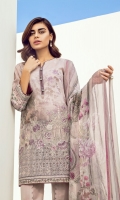 Embroidered Front Patch Digital Printed Lawn Shirt  Digital Printed Chiffon Dupatta Cambric Lawn Trousers
