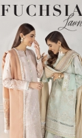 Embroidered Lawn Front Panel Digital Printed Lawn Back & Sleeves Embroidered Front Patch Embroidered Lawn Side Panels (2) Dyed Cotton Net Dupatta Embroidered Dupatta Patches (2) Dyed Cambric Lawn Trouser