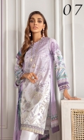 Digital Printed Embroidered Front Digital Printed Back & Sleeves Embroidered Front Patch Embroidered Trouser Patch Digital Printed Chiffon Dupatta Dyed Cambric Lawn Trouser