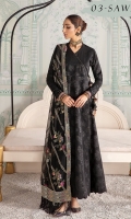 Dyed Jacquard Lawn Shirt Embroidered Sleeves Patch Embroidered Chiffon Dupatta Embroidered Dupatta Patches (2) Dyed Cambric Lawn Trouser