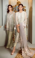 Embroidered Front Embroidered Sleeves Embroidered Sleeves Patch Embroidered Front and Back Patch Plain Back Jamavaar Trousers Embroidered Net Dupatta