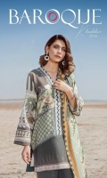 Digital Printed Khaddar Shirt Digital Printed Twill Shawl Dyed Khaddar Trousers Embroidered Neckline Patch Embroidered Sleeve Patch