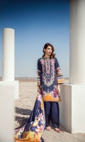 Digital Printed Khaddar Shirt Digital Printed Twill Shawl Dyed Khaddar Trousers Embroidered Neckline Patch