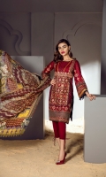 Embroidered Swiss Lawn Front Embroidered Swiss Side Panel Embroidered Swiss Lawn Sleeves Plain Swiss Lawn Back Embroidered Sleeves Patch Embroidered Front & Back Patch Dyed Cambric Lawn Trousers Digital Print Chiffon Dupatta