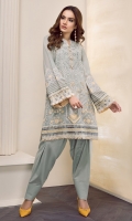 EMBROIDERED SWISS LAWN FRONT EMBROIDERED SWISS LAWN SLEEVES PLAIN SWISS LAWN BACK EMBROIDERED SLEEVES PATCH EMBROIDERED FRONT + BACK PATCHES (2) DIGITAL PRINTED CHIFFON DUPATTA DYED CAMBRIC LAWN TROUSERS