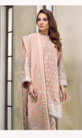 EMBROIDERED SWISS LAWN FRONT PANEL EMBROIDERED SWISS LAWN SIDE PANEL EMBROIDERED SWISS LAWN SLEEVES PLAIN SWISS LAWN BACK EMBROIDERED SLEEVES PATCH EMBROIDERED FRONT + BACK PATCH EMBROIDERED COTTON JACQUARD DUPATTA EMBROIDERED DUPATTA PATCH DYED CAMBRIC LAWN TROUSERS