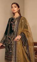 Embroidered Velvet Unstitched 3 Piece Suit 