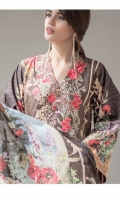 Chiffon Dupatta: 2.5 M Cambric Front Printed: 1.1 M Cambric Back Printed: 1.1 M Cambric Sleeves Printed: 0.6 M Cambric Dyed Pants: 2.5 M Embroidered Front Border: 0.7 M Embroidered Pant Motifs: 2 P Embroidered Neckline Chiffon Dupatta: 2.5 M Cambric Front Printed: 1.1 M Cambric Back Printed: 1.1 M Cambric Sleeves Printed: 0.6 M Cambric Dyed Pants: 2.5 M Embroidered Front Border: 0.7 M Embroidered Pant Motifs: 2 P Embroidered Neckline