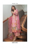 Chiffon Dupatta: 2.5 M Cambric Front Printed: 1.1 M Cambric Back Printed: 1.1 M Cambric Sleeves Printed: 0.6 M Cambric Dyed Pants: 2.5 M Embroidered Front Border: 0.7 M Embroidered Pants Motifs: 2 P Embroidered Neckline Chiffon Dupatta: 2.5 M Cambric Front Printed: 1.1 M Cambric Back Printed: 1.1 M Cambric Sleeves Printed: 0.6 M Cambric Dyed Pants: 2.5 M Embroidered Front Border: 0.7 M Embroidered Pants Motifs: 2 P Embroidered Neckline