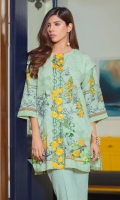 Khaddar Front Printed: 1.1 M Khaddar Back Printed: 1.1 M Khaddar Sleeves Printed: 0.6 M Khaddar Dyed Pants: 2.5 M Embroidered Neckline Patti: 0.8 M