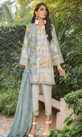 Printed Shirt: 2.9 M Dyed Dobby Dupatta: 2.5 M Embroidered Front Motif on Fabric: 1 Pc