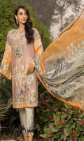 Printed Shirt: 2.9 M Dyed Pants: 2.5 M Printed Chiffon Dupatta: 2.5 M Embroidered Neckline: 1 Pc Embroidered Pant Motifs: 2 Pc