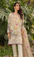 Printed Shirt: 2.9 M Dyed Pants: 2.5 M Embroidered Net Dupatta: 2.5 M Embroidered Neckline: 1 Pc