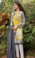 Printed Shirt: 2.9 M Dyed Dobby Dupatta: 2.5 M Embroidered Front Motif on Fabric: 1 Pc